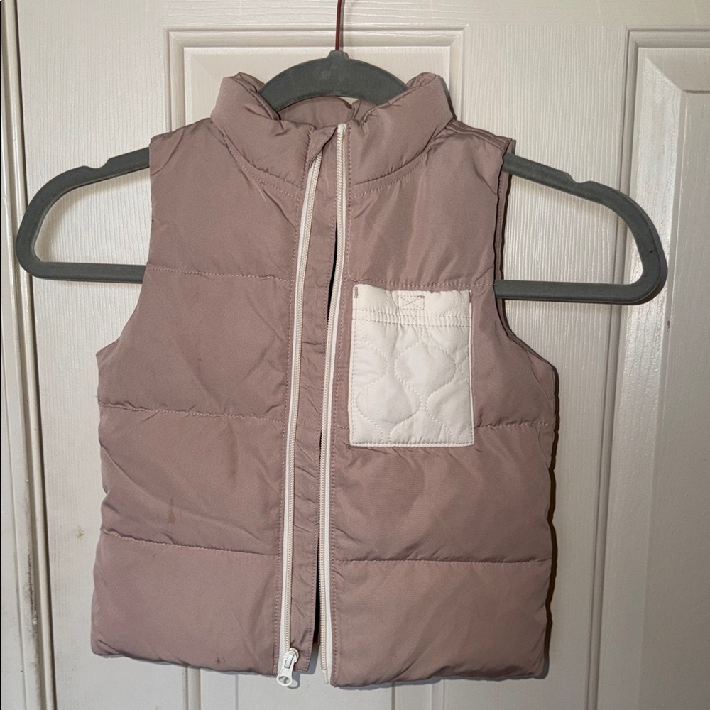Cat & Jack Kids Vest - Mauve and White